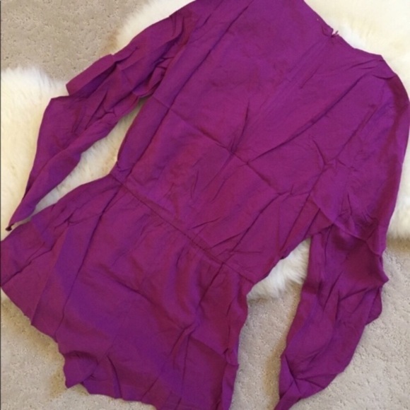 Peach Love California Embroidered Lace-Up Romper - Picture 7 of 7